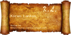 Koren Lantos névjegykártya